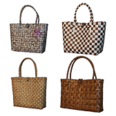 Plastic weave hand bag